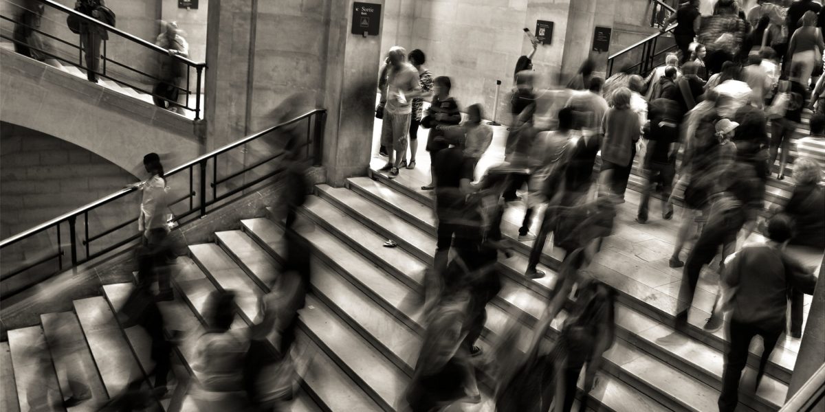 Rush hour at a subway station